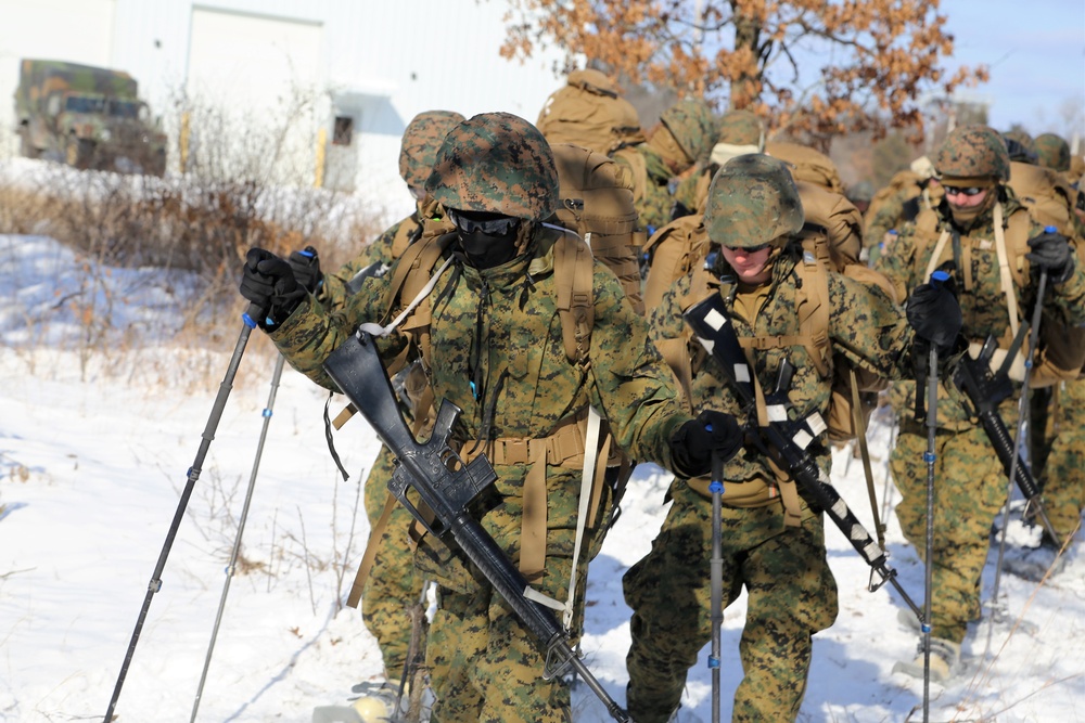 Cold-Weather Operations Course students participate in snowshoe training at Fort McCoy