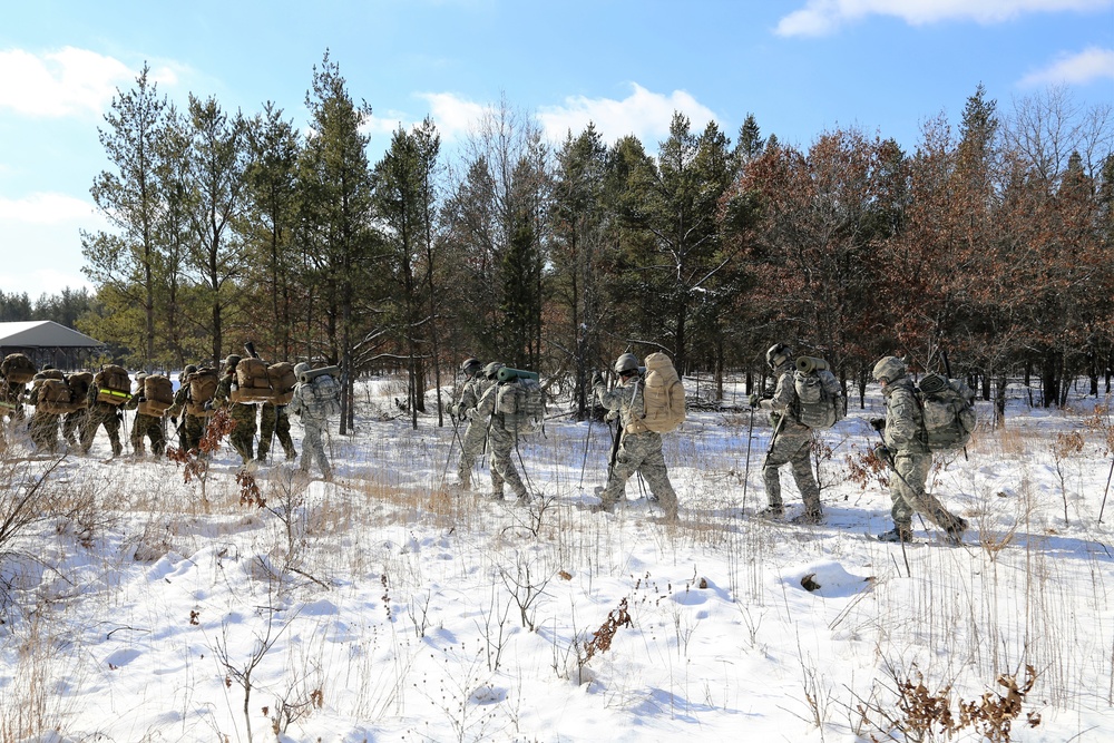 Cold-Weather Operations Course students participate in snowshoe training at Fort McCoy