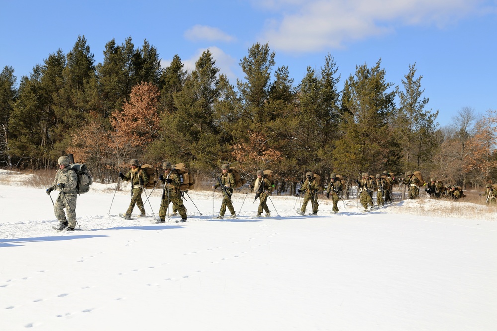 Cold-Weather Operations Course students participate in snowshoe training at Fort McCoy