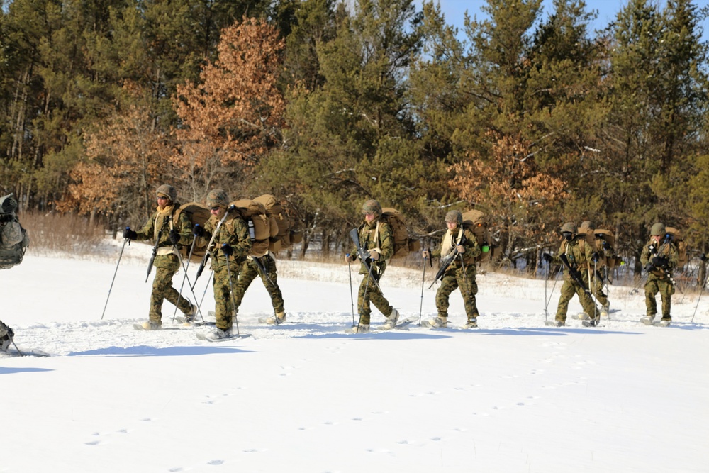 Cold-Weather Operations Course students participate in snowshoe training at Fort McCoy