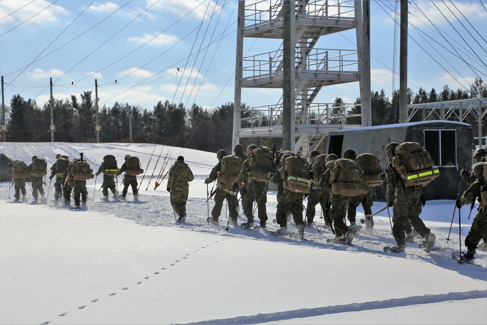 Cold-Weather Operations Course students participate in snowshoe training at Fort McCoy