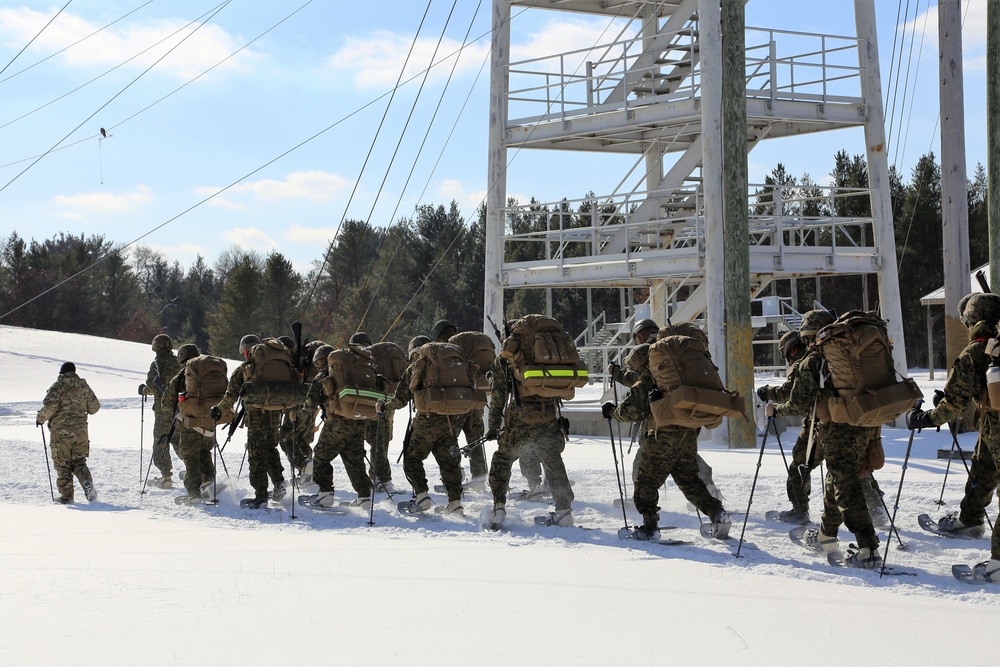 Cold-Weather Operations Course students participate in snowshoe training at Fort McCoy