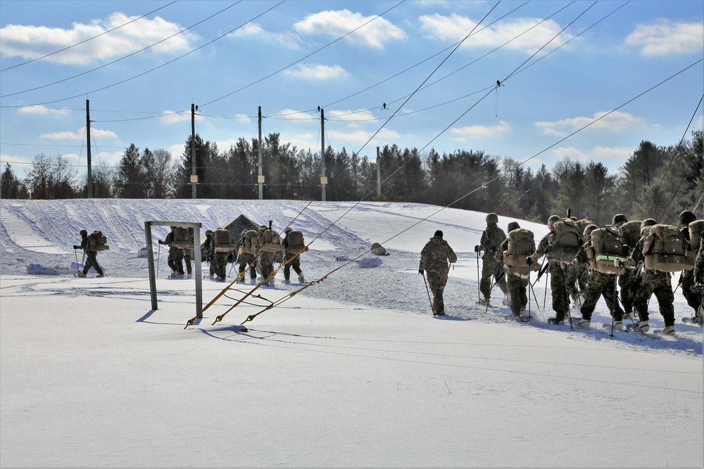 Cold-Weather Operations Course students participate in snowshoe training at Fort McCoy