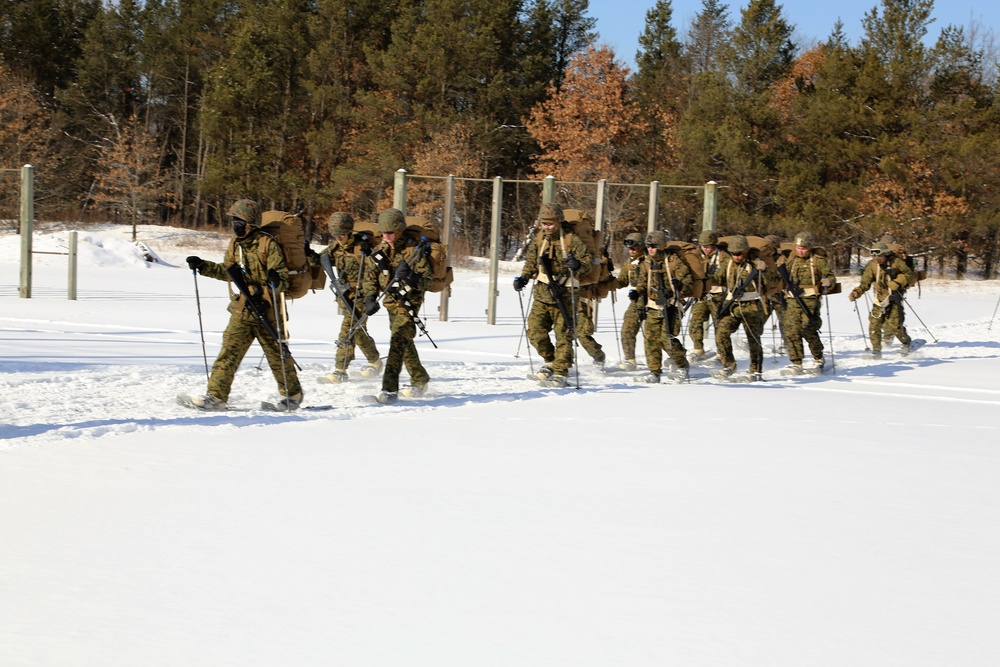 Cold-Weather Operations Course students participate in snowshoe training at Fort McCoy