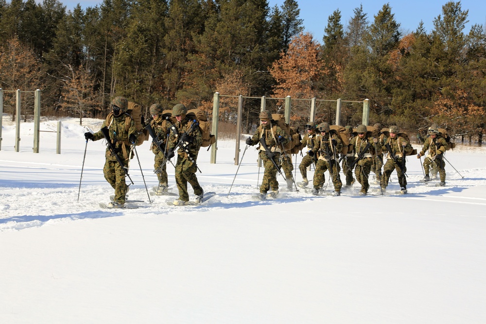 Cold-Weather Operations Course students participate in snowshoe training at Fort McCoy