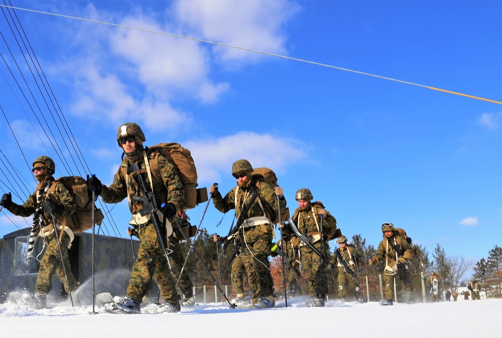 Cold-Weather Operations Course students participate in snowshoe training at Fort McCoy