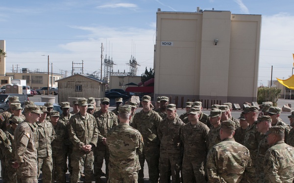 678th Air Defense Soldiers welcomed by 10th Army Air Missile Defense commander