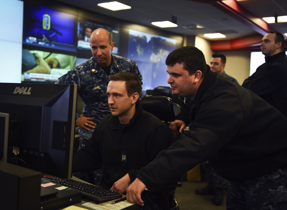 Sailors Stand Watch at Fleet Cyber Command