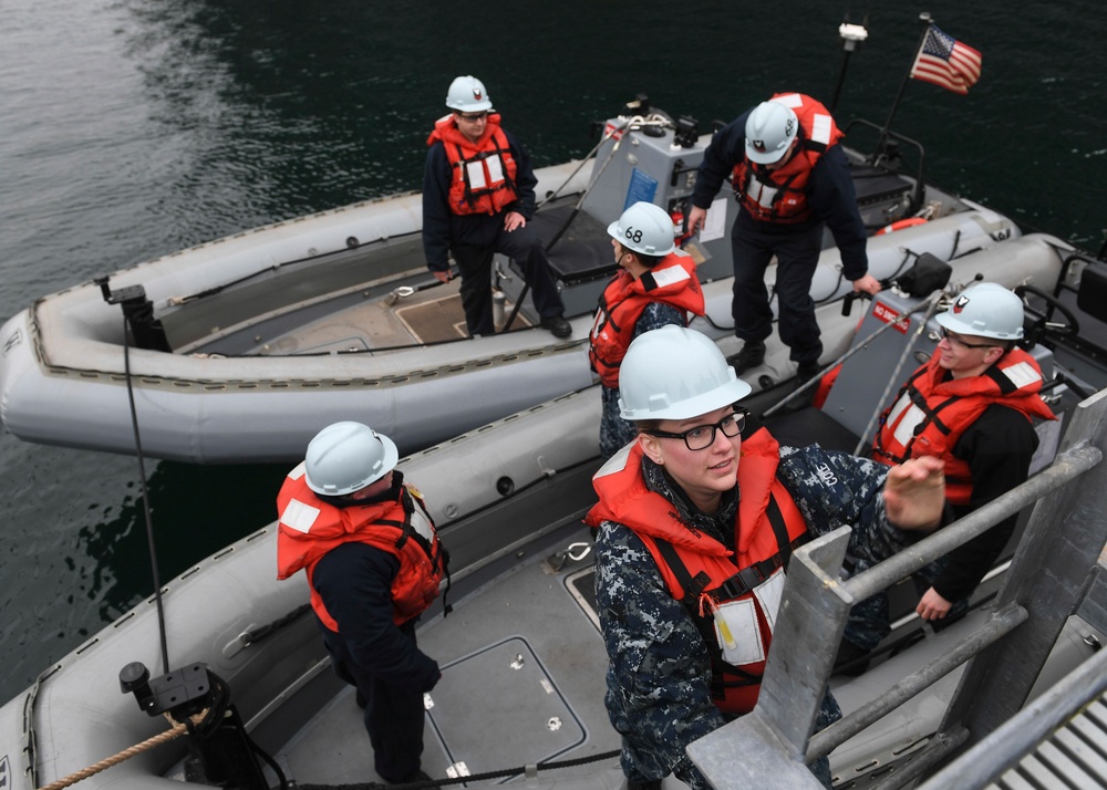 Nimitz Sailors Perform Small-boat Ops