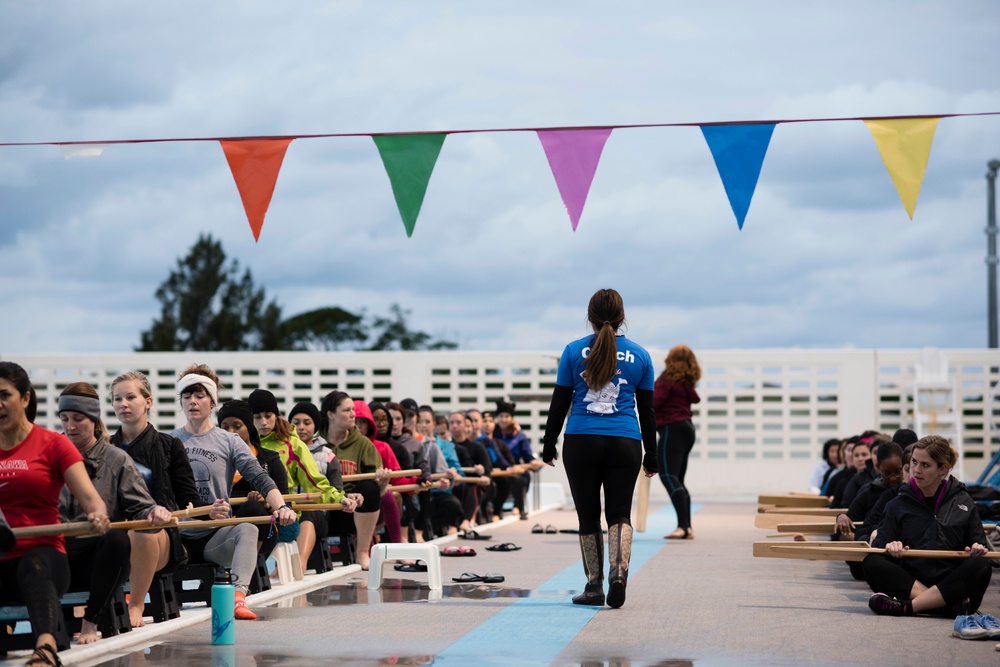 Making Waves: Kadena Dragon Boat Team practices for Naha Hari