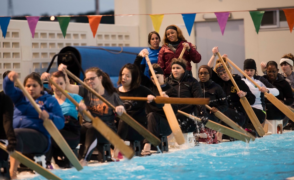 Making Waves: Kadena Dragon Boat Team practices for Naha Hari