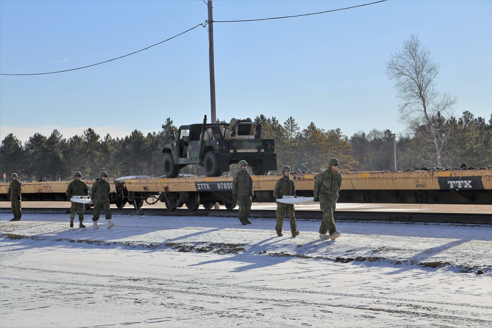 Marines tackle cold-weather rail training during Ullr Shield exercise at Fort McCoy