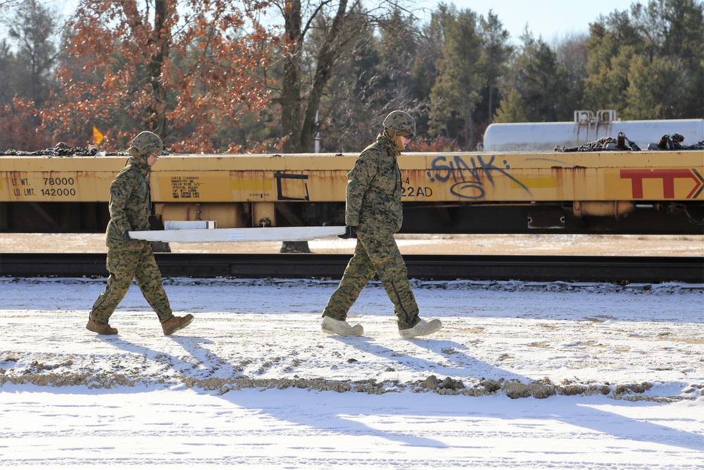 Marines tackle cold-weather rail training during Ullr Shield exercise at Fort McCoy