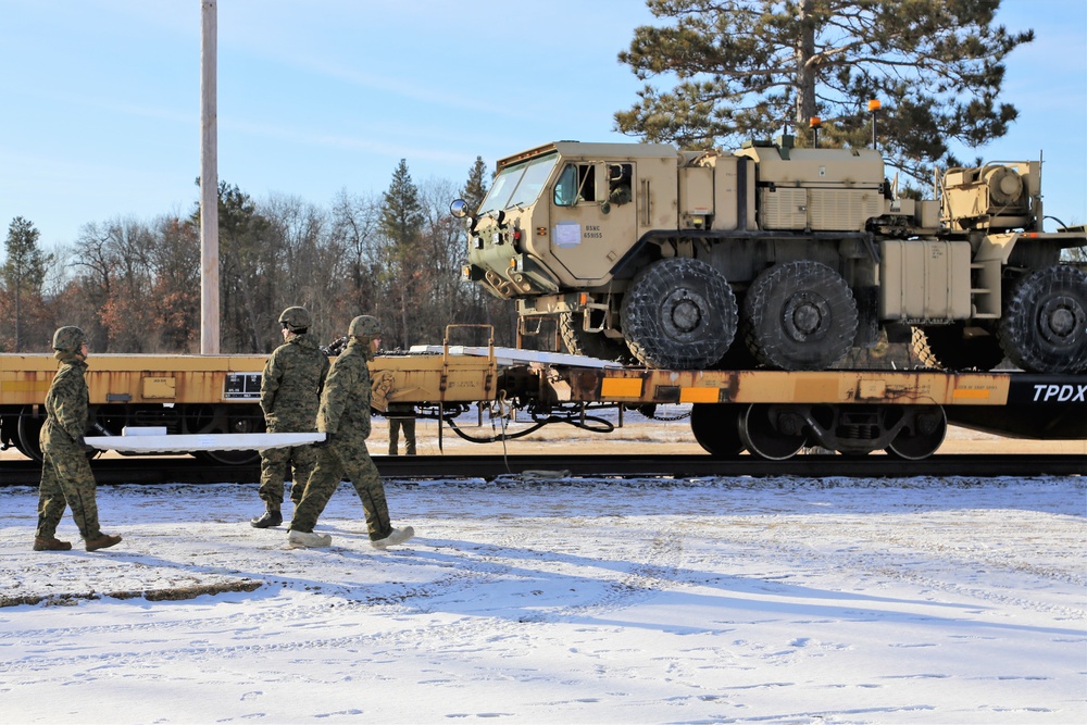 Marines tackle cold-weather rail training during Ullr Shield exercise at Fort McCoy