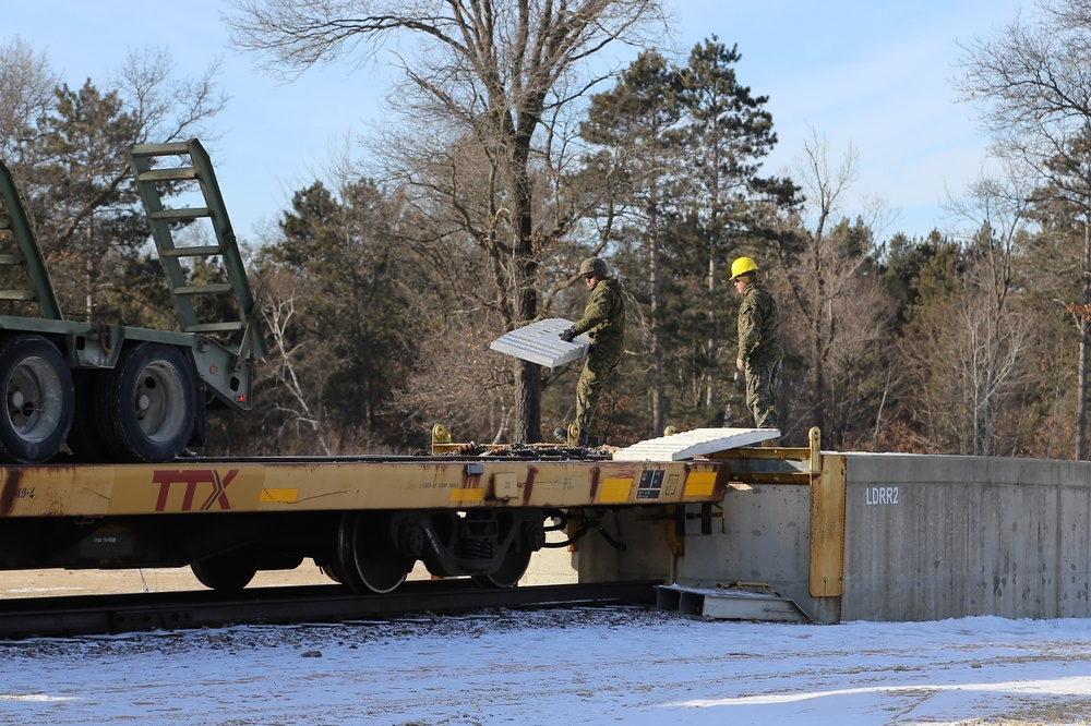 Marines tackle cold-weather rail training during Ullr Shield exercise at Fort McCoy