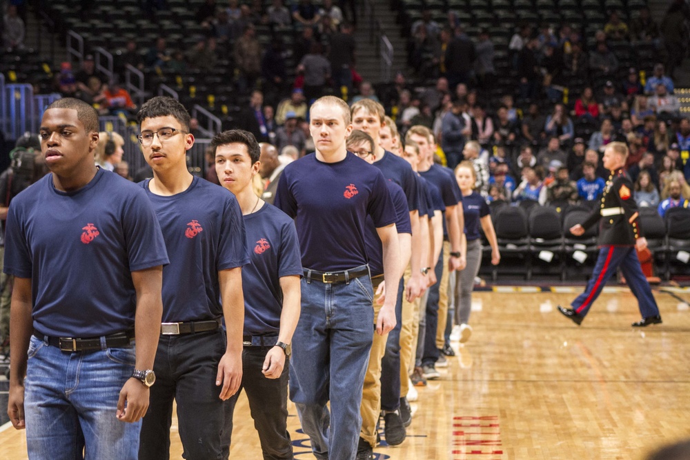 Local future Marines take oath of enlistment in Denver Pepsi Center