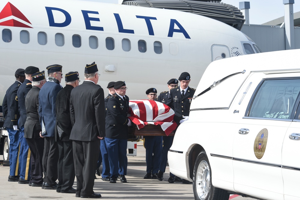 Army Sgt. 1st Class Alfred G. Bensinger returns to Oklahoma for internment