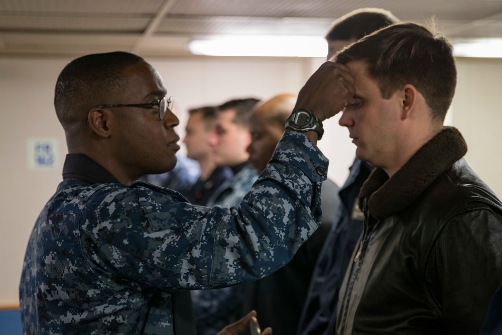 USS Gerald R. Ford (CVN 78) Ash Wednesday service