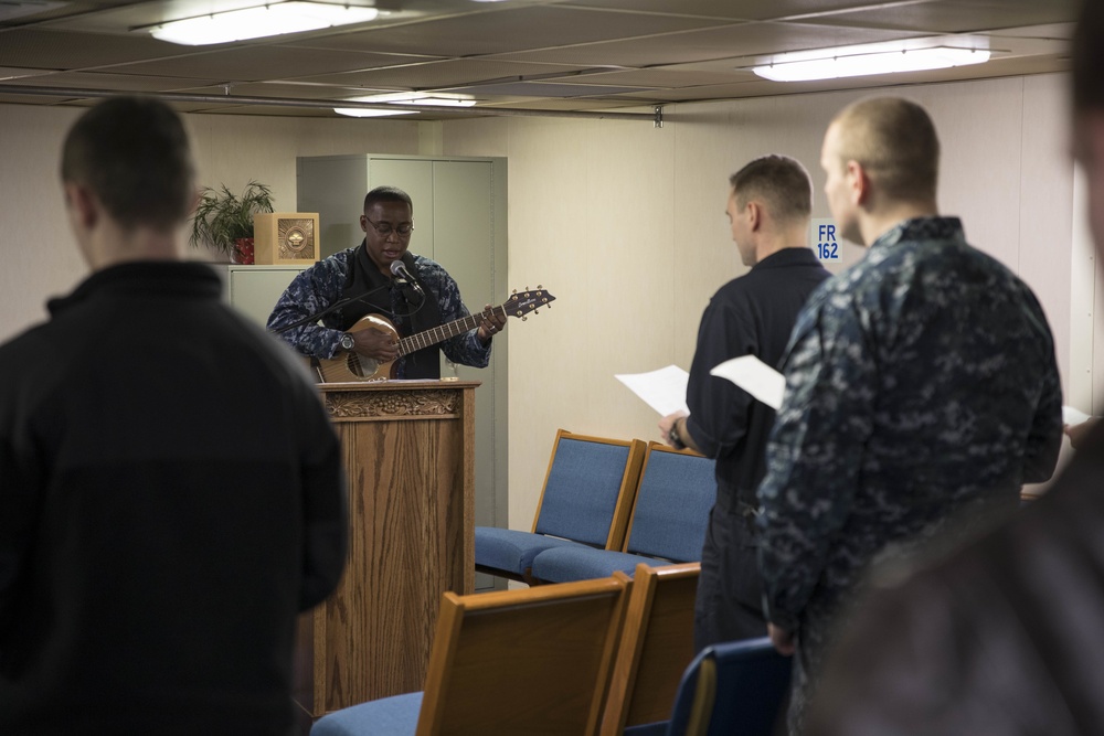 USS Gerald R. Ford (CVN 78) Ash Wednesday service