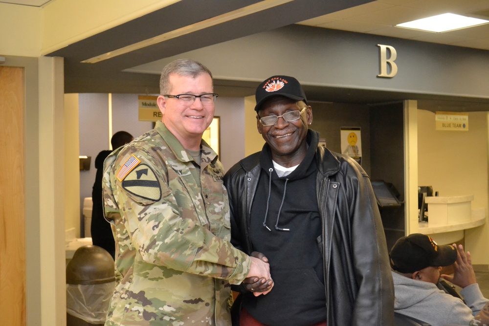 Troop Support service members visit veteran patients at VA Medical Center