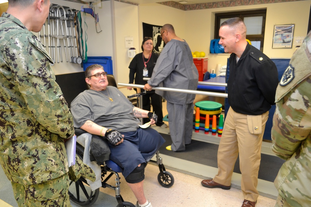 Troop Support service members visit veteran patients at VA Medical Center