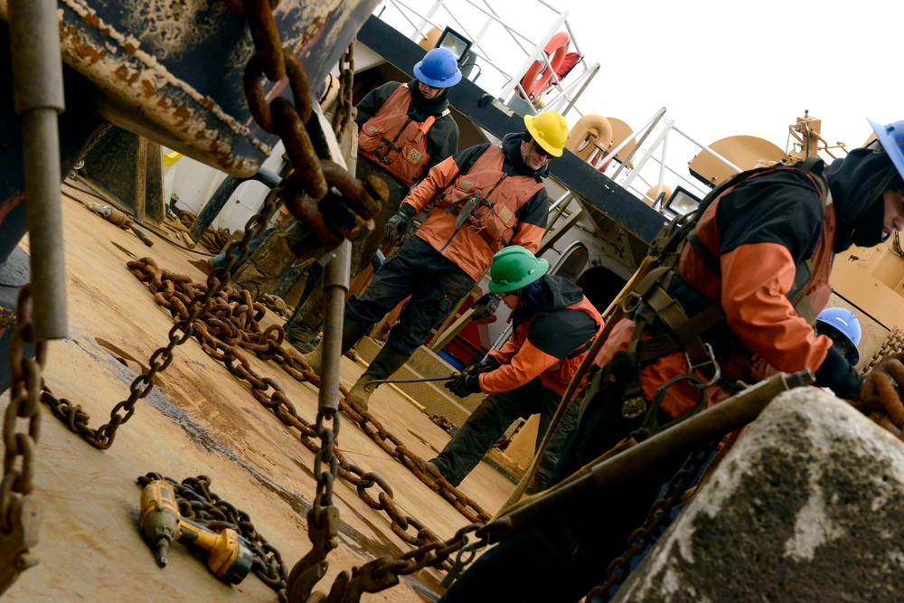 Buoy tending operations on Delaware River