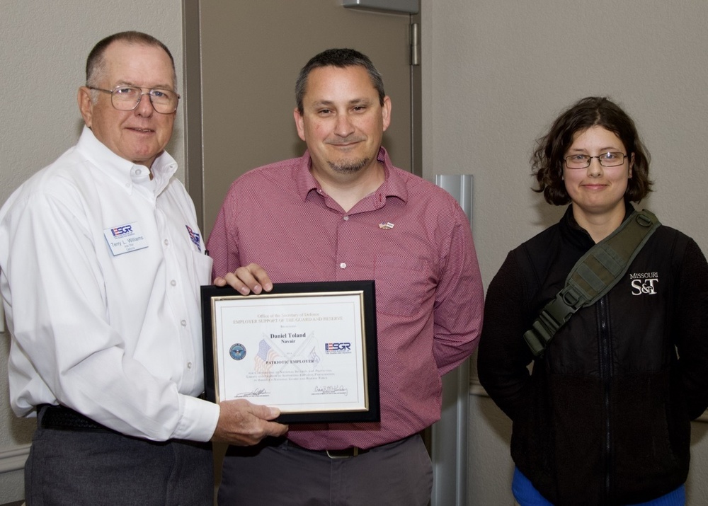 Toland presented with Patriot Award