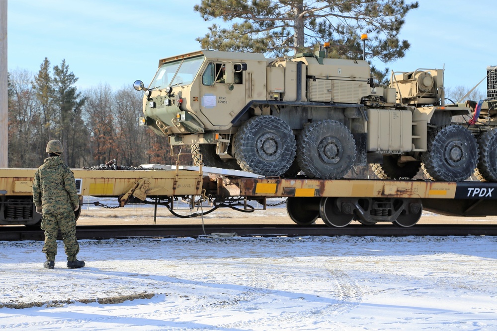 Marines tackle cold-weather rail training during Ullr Shield exercise at Fort McCoy