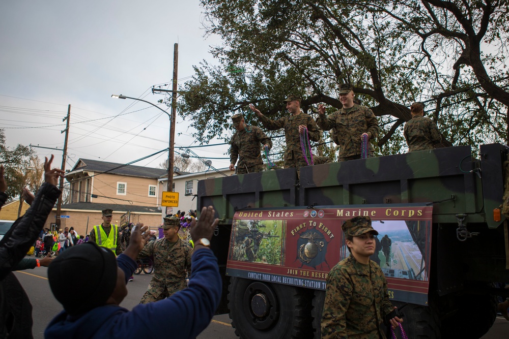 MARFORRES leaders participate in Mardi Gras 2018