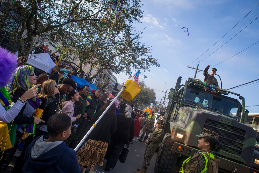 MARFORRES leaders participate in Mardi Gras 2018