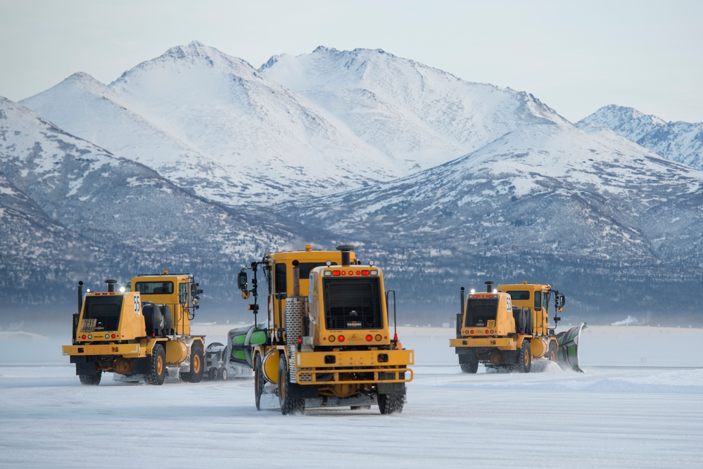 773rd Civil Engineer Squadron clear the JBER flight line