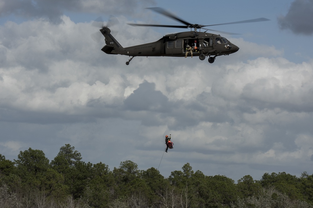 S.C. National Guard and S.C. HART conduct helicopter rescue hoist training