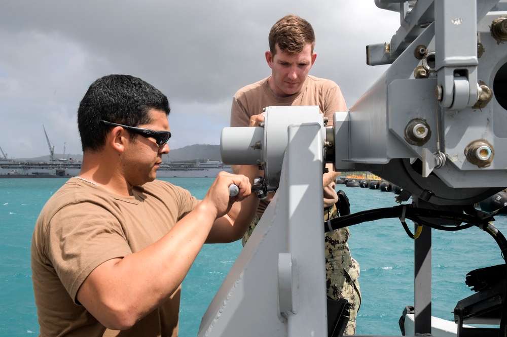 CRG-1 Det Guam Sailors Assemble Portable Crane during Routine Maintenance