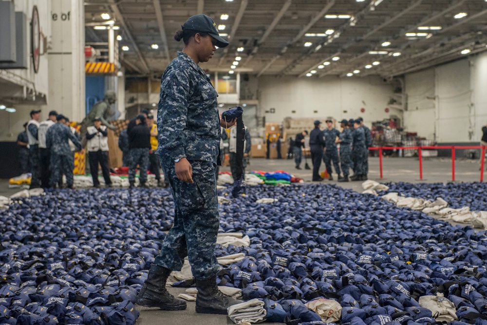 GHWB is the flagship of Carrier Strike Group (CSG) 2, which is comprised of the staff of CSG-2; GHWB; the nine squadrons and staff of Carrier Air Wing (CVW) 8; Destroyer Squadron (DESRON) 22 staff and guided-missile destroyers USS Laboon (DDG 58) and US..