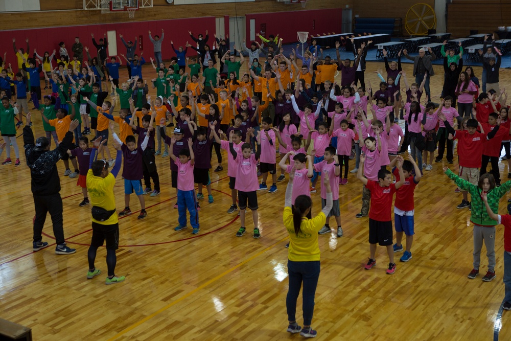 ODB hosts a Japan-U.S. Sports Exchange for local, U.S. children aboard Camp Hansen