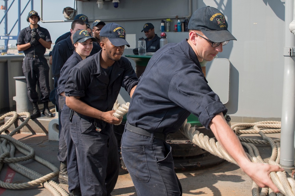 USS Bonhomme Richard (LHD 6) departs Leam Chabang.