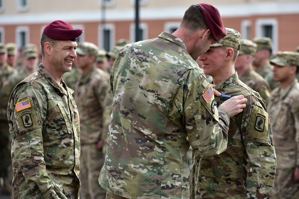 EXPERT INFANTRYMAN BADGE Ceremony at Caserma Del Din, Vicenza, Italy, 15 Feb. 2018