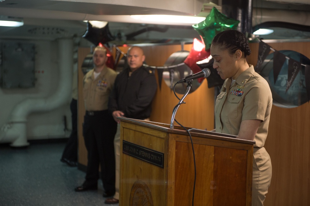 Sailors observe African American and Black History Month on USS John C. Stennis (CVN 74)