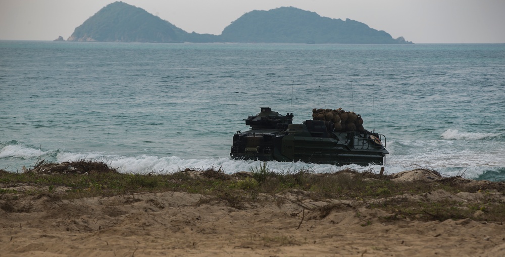Amphibious landing on the beach of the Kingdom of Thailand