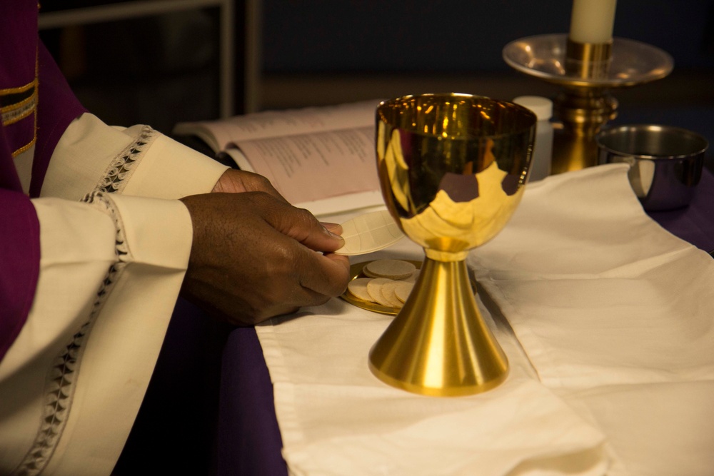 USS New York celebrates Ash Wednesday