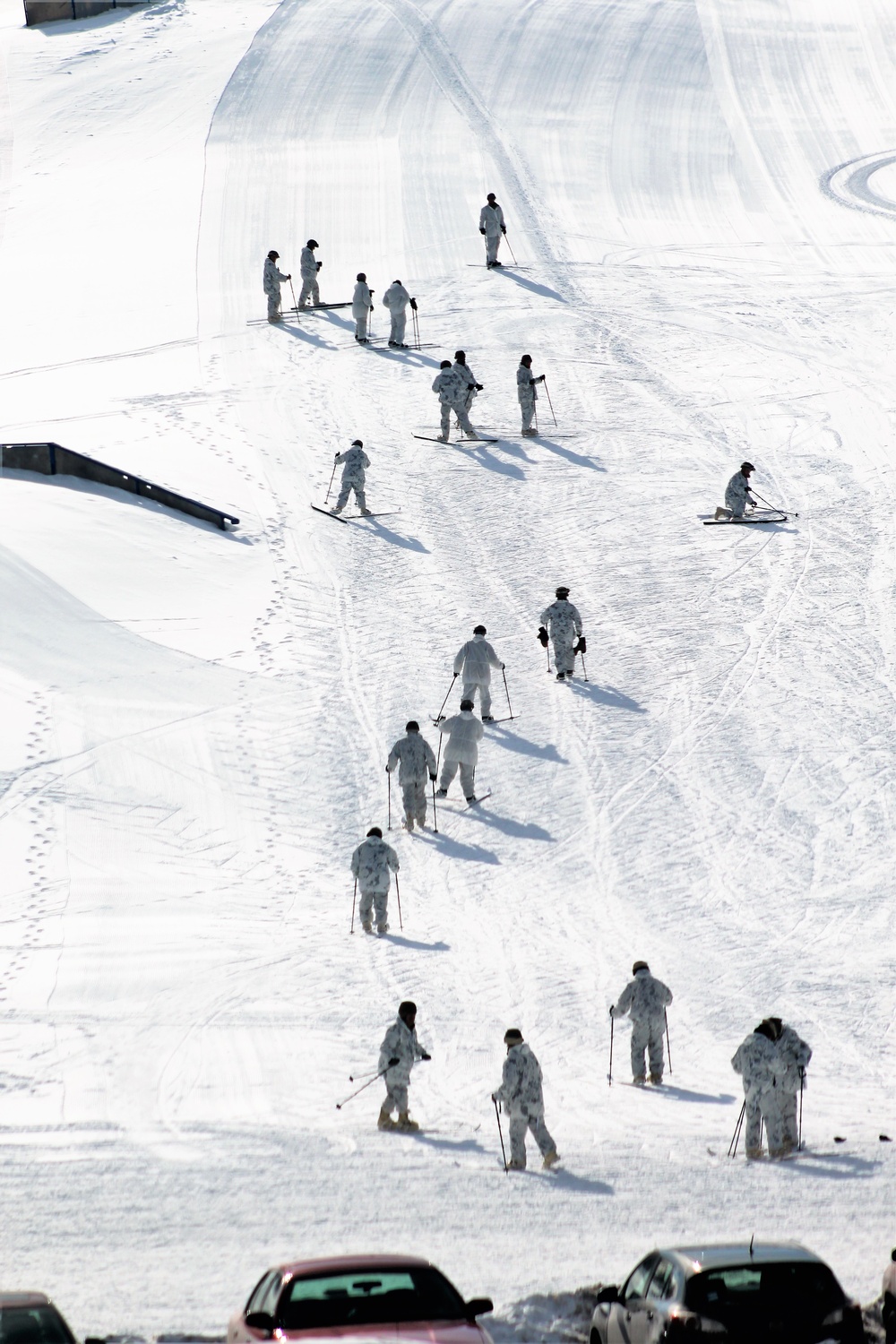 CWOC Class 18-04 students learn skiing techniques during Fort McCoy training