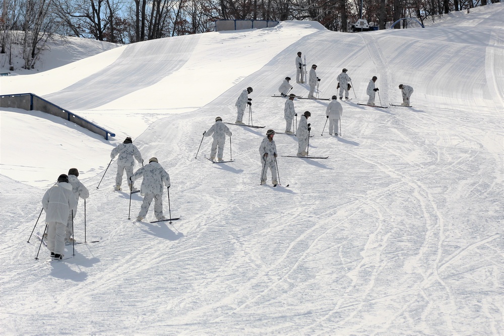 CWOC Class 18-04 students learn skiing techniques during Fort McCoy training