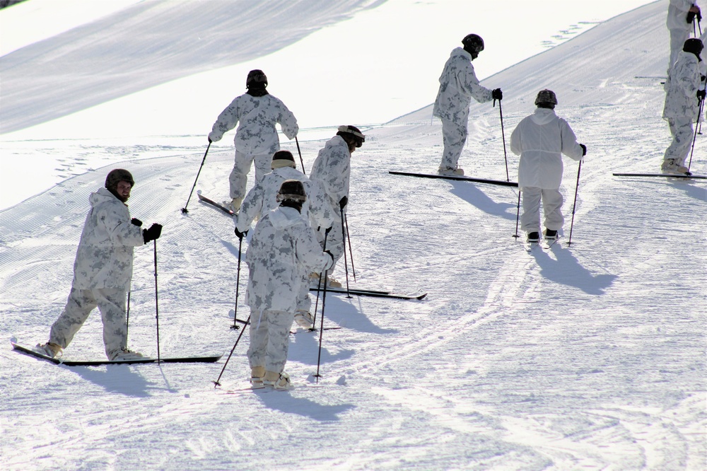 CWOC Class 18-04 students learn skiing techniques during Fort McCoy training