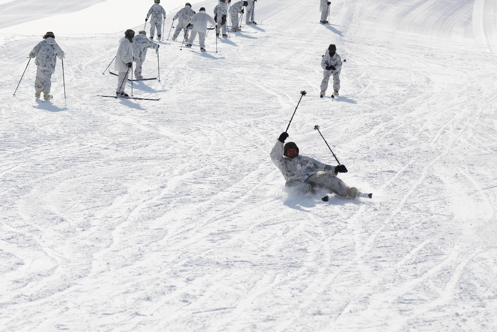 CWOC Class 18-04 students learn skiing techniques during Fort McCoy training