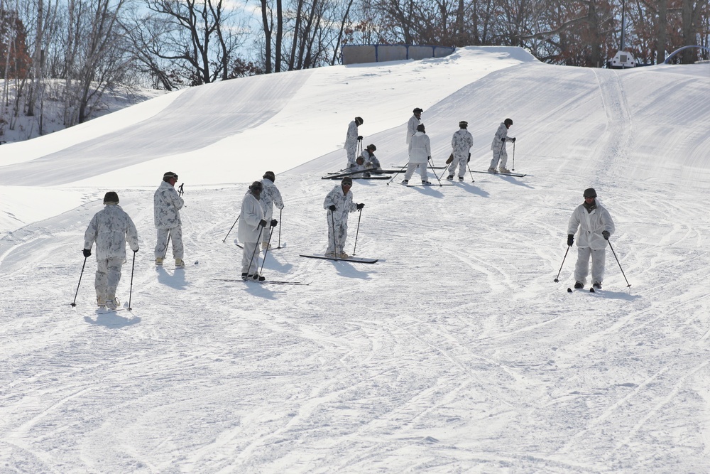 CWOC Class 18-04 students learn skiing techniques during Fort McCoy training