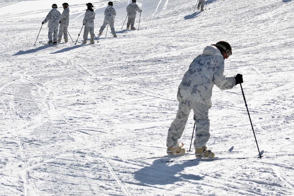 CWOC Class 18-04 students learn skiing techniques during Fort McCoy training