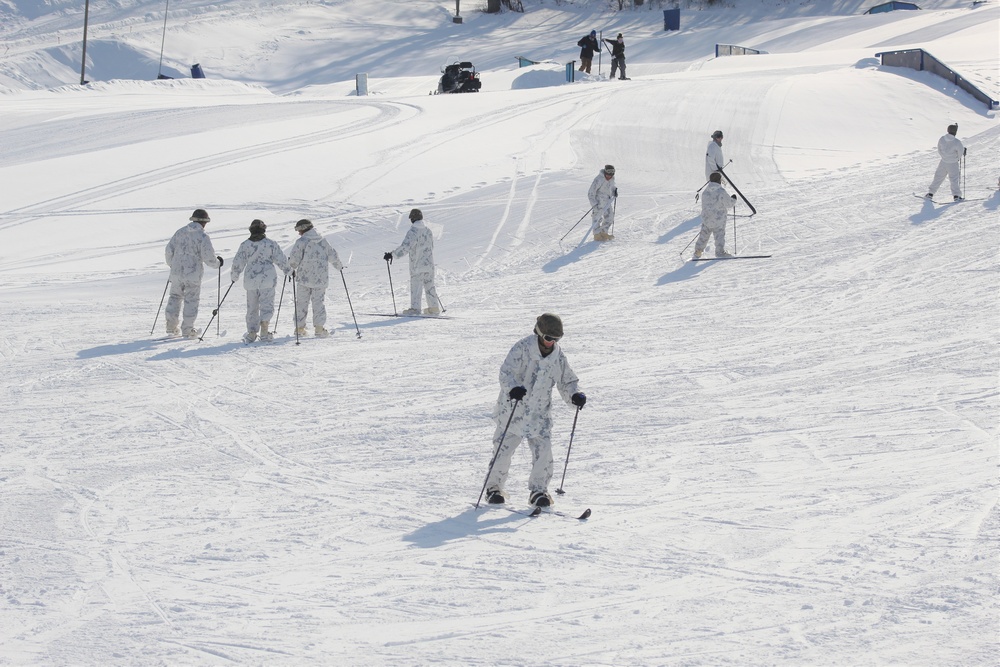 CWOC Class 18-04 students learn skiing techniques during Fort McCoy training