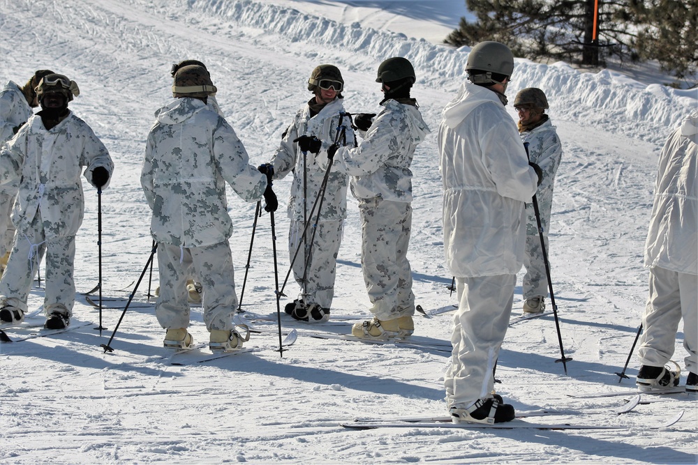 CWOC Class 18-04 students learn skiing techniques during Fort McCoy training