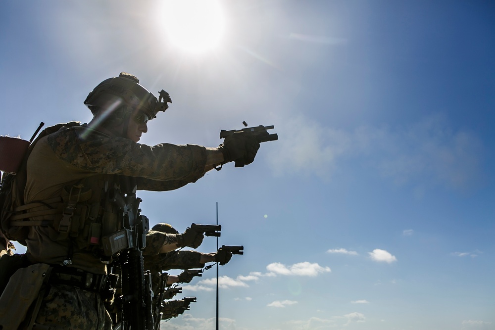 Blazing Guns: MRF Conducts Combat Marksmanship Training aboard Oak Hill
