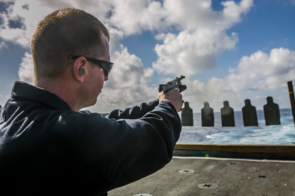 Blazing Guns: MRF Conducts Combat Marksmanship Training aboard Oak Hill